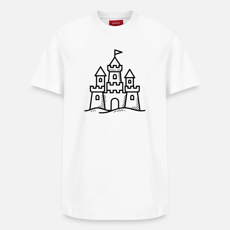 Château de sable - T-shirt unisexe décontracté en coton Supima – de SPREAD - blanc
