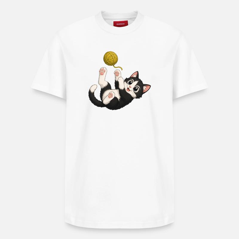 Des jeux de chaton - T-shirt unisexe décontracté en coton Supima – de SPREAD - blanc