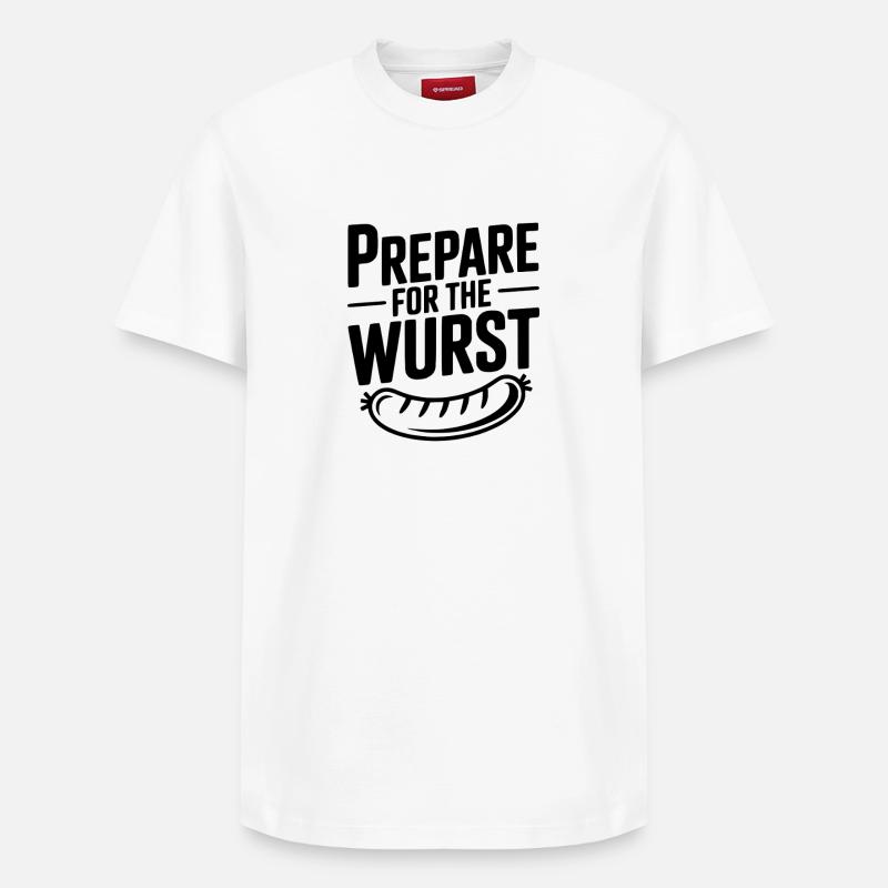 Préparez-vous à la Wurst - T-shirt unisexe décontracté en coton Supima – de SPREAD - blanc