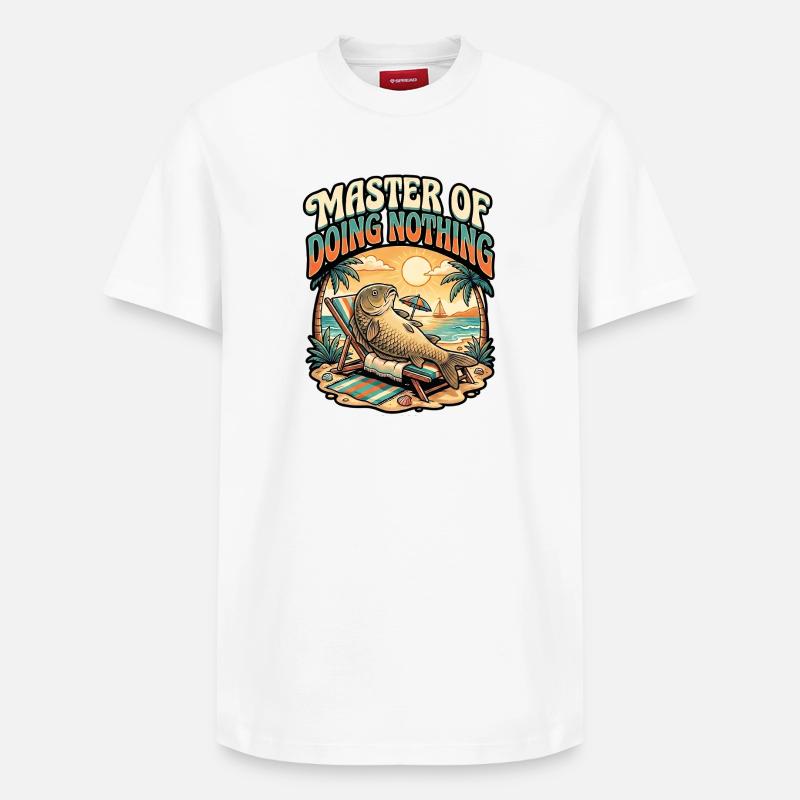 Pêcheur de carpes - T-shirt unisexe décontracté en coton Supima – de SPREAD - blanc