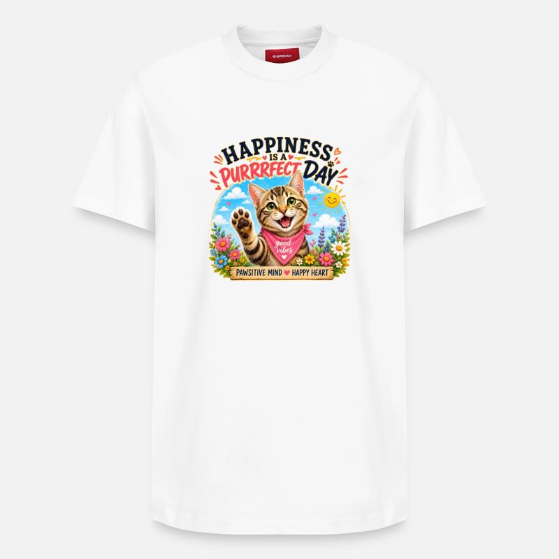 Journée de ronrons parfaite - T-shirt unisexe décontracté en coton Supima – de SPREAD - blanc