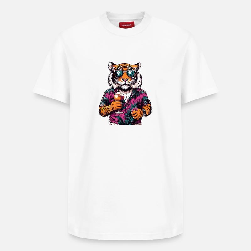 Tiger Comic Sommer - Relaxed Unisex Supima Cotton T-Shirt – von SPREAD - Weiß