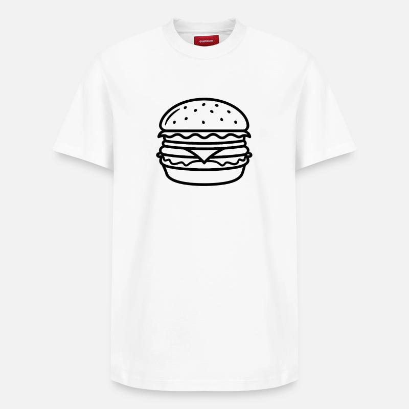 Cheeseburger - Relaxed Unisex Supima Cotton T-Shirt – von SPREAD - Weiß