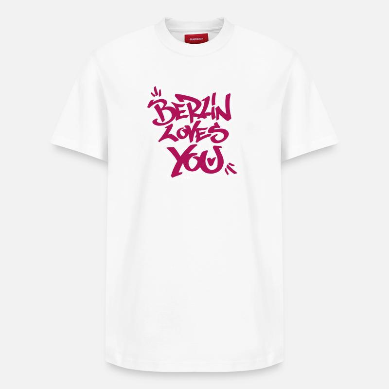Berlin liebt dich Graffiti-Style - Relaxed Unisex Supima Cotton T-Shirt – von SPREAD - Weiß