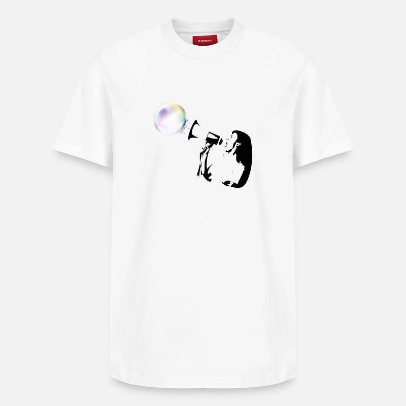 Bubble shot - T-shirt unisexe décontracté en coton Supima – de SPREAD - blanc
