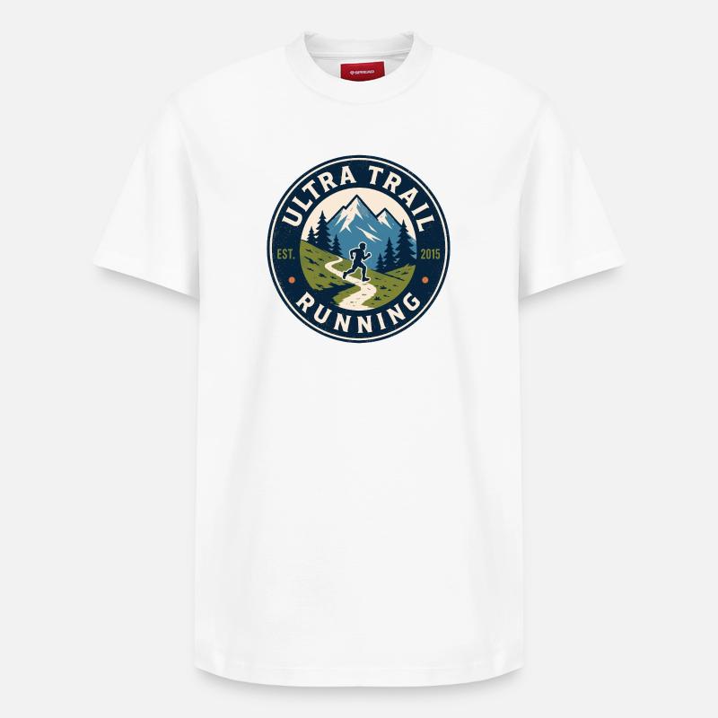 Ultra Trail Running - T-shirt unisexe décontracté en coton Supima – de SPREAD - blanc