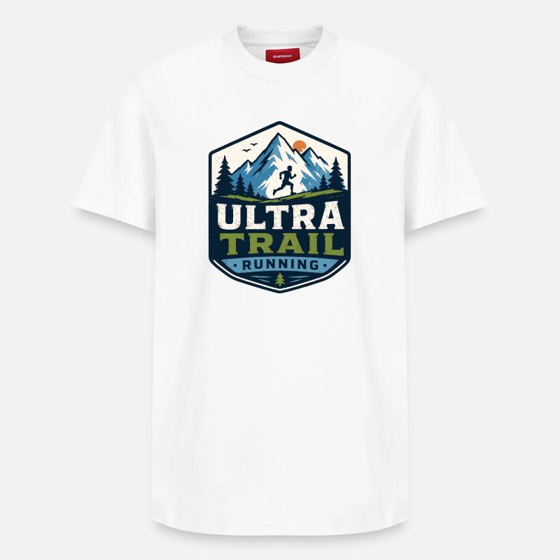 Ultra-Trailrunning - Relaxed Unisex Supima Cotton T-Shirt – von SPREAD - Weiß