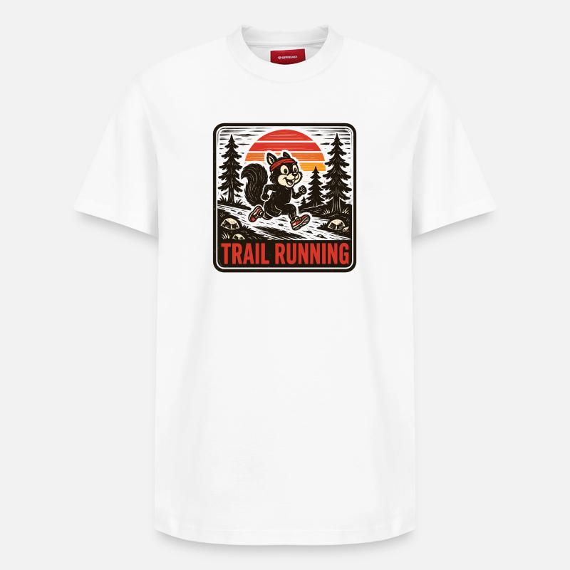 Course sur sentier - T-shirt unisexe décontracté en coton Supima – de SPREAD - blanc