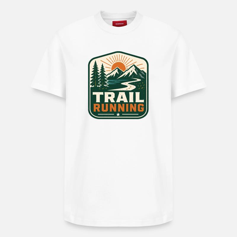 Course sur sentier - T-shirt unisexe décontracté en coton Supima – de SPREAD - blanc