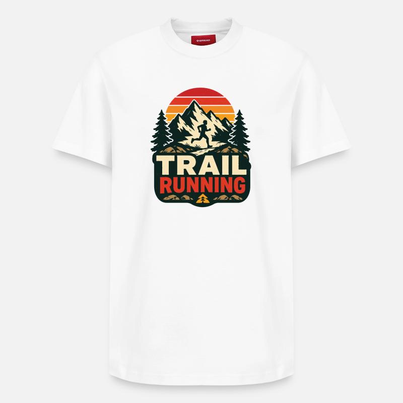 Course sur sentier - T-shirt unisexe décontracté en coton Supima – de SPREAD - blanc