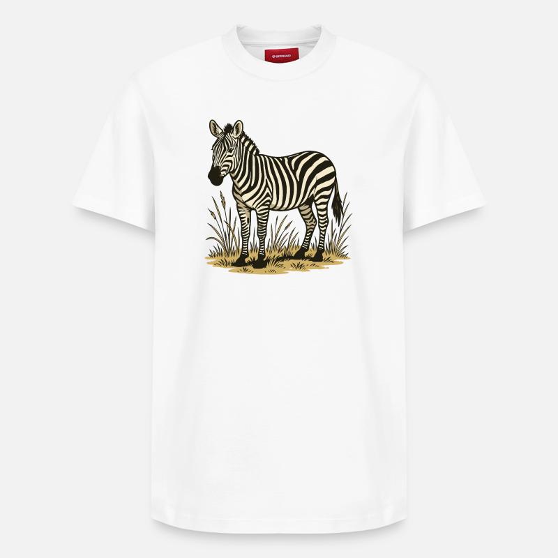 Zèbre - T-shirt unisexe décontracté en coton Supima – de SPREAD - blanc