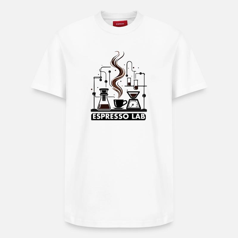 Rituel d’espresso Espresso Lab - T-shirt unisexe décontracté en coton Supima – de SPREAD - blanc