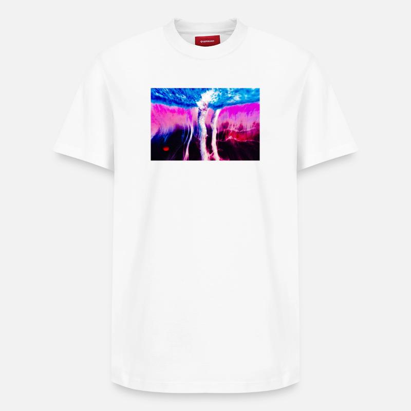 Neon Rift Psychédélique - T-shirt unisexe décontracté en coton Supima – de SPREAD - blanc