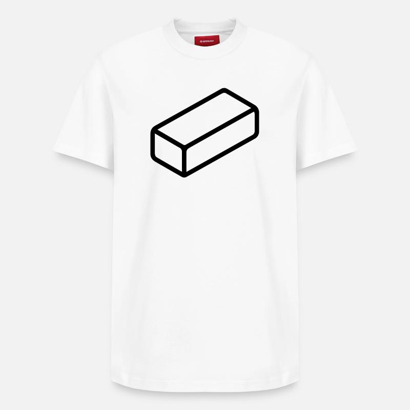 brique - T-shirt unisexe décontracté en coton Supima – de SPREAD - blanc