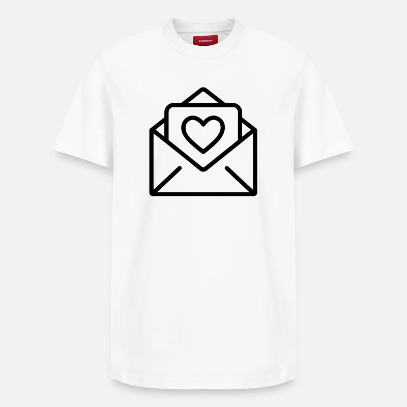 lettre d’amour - T-shirt unisexe décontracté en coton Supima – de SPREAD - blanc