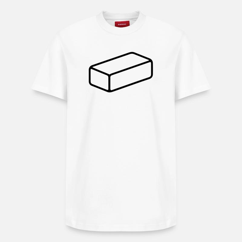 brique - T-shirt unisexe décontracté en coton Supima – de SPREAD - blanc