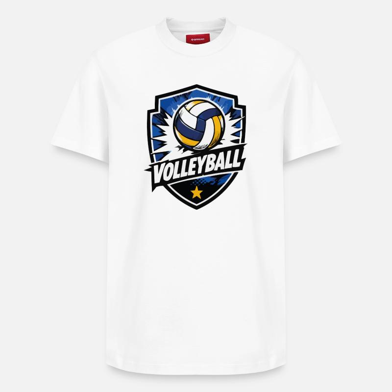 Volleyball Shield Dynamik - Relaxed Unisex Supima Cotton T-Shirt – von SPREAD - Weiß