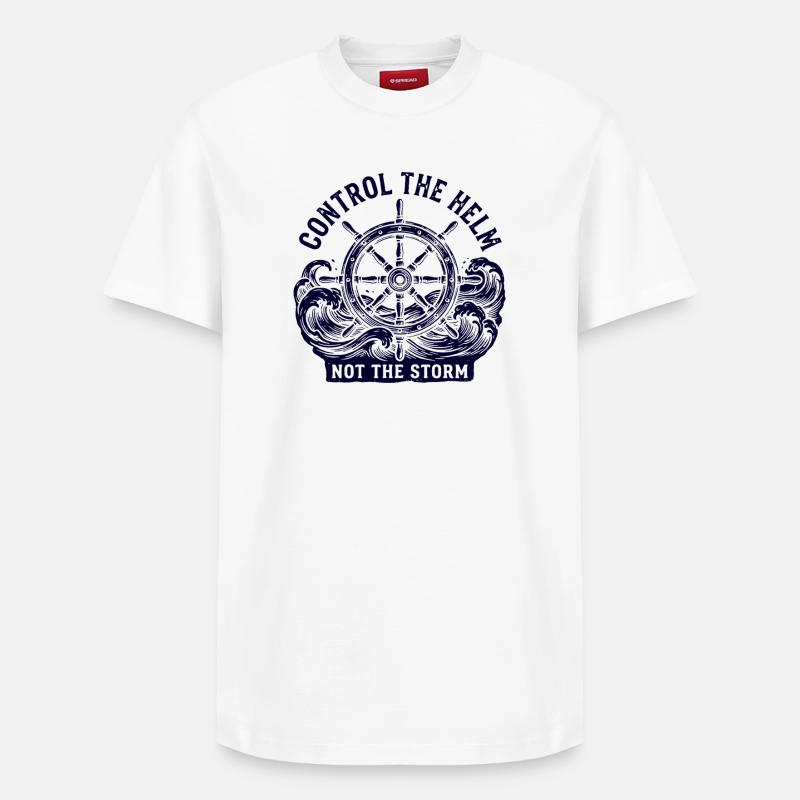 Kontrolliere den Helm - Relaxed Unisex Supima Cotton T-Shirt – von SPREAD - Weiß