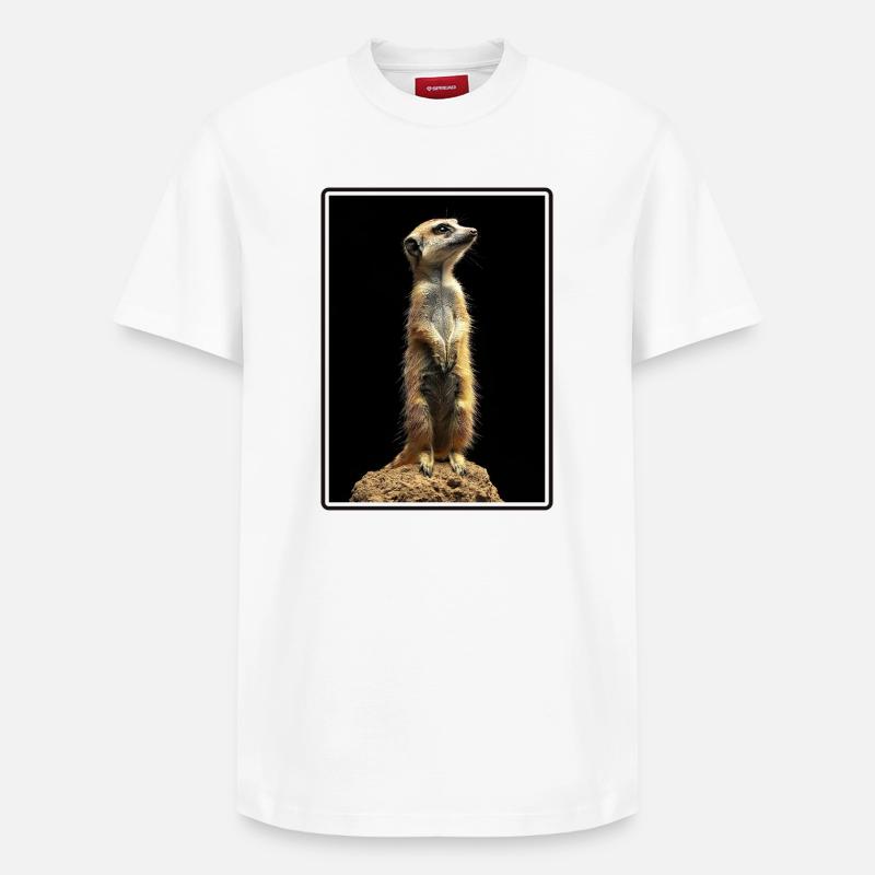 Suricate Erdmännchen - T-shirt unisexe décontracté en coton Supima – de SPREAD - blanc