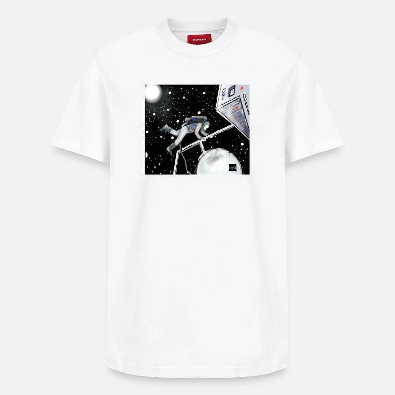 Explorateur spatial en orbite - T-shirt unisexe décontracté en coton Supima – de SPREAD - blanc