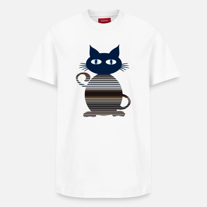 chat - T-shirt unisexe décontracté en coton Supima – de SPREAD - blanc
