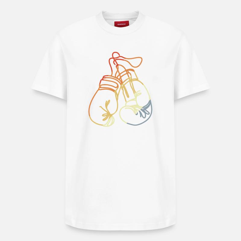 Gants de boxe style rétro - T-shirt unisexe décontracté en coton Supima – de SPREAD - blanc