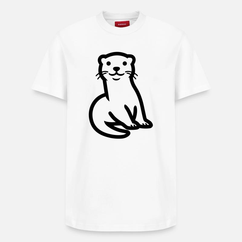 loutre - T-shirt unisexe décontracté en coton Supima – de SPREAD - blanc