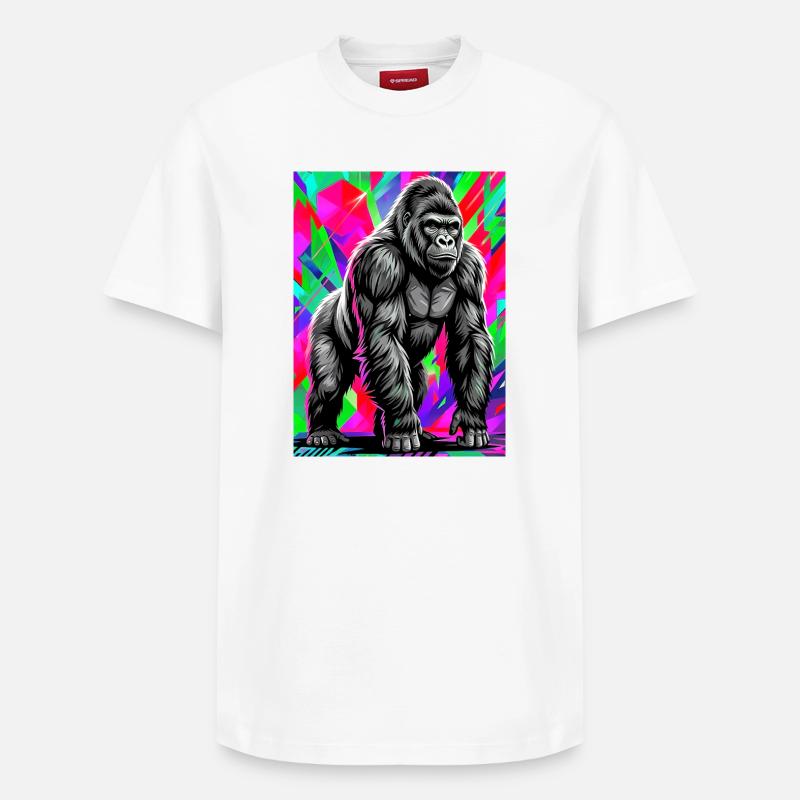 gorille - T-shirt unisexe décontracté en coton Supima – de SPREAD - blanc