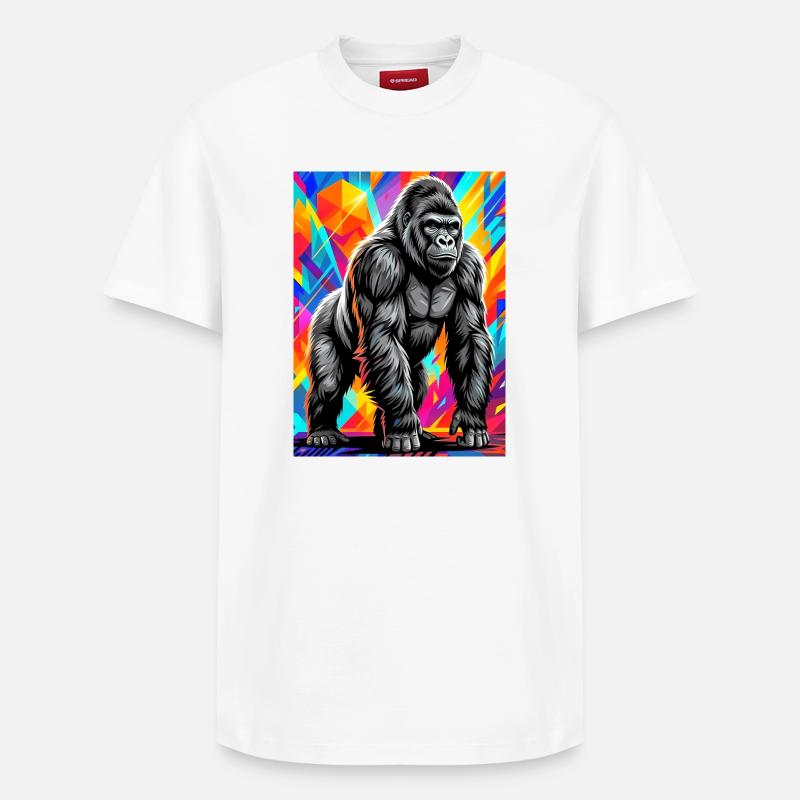 gorille - T-shirt unisexe décontracté en coton Supima – de SPREAD - blanc