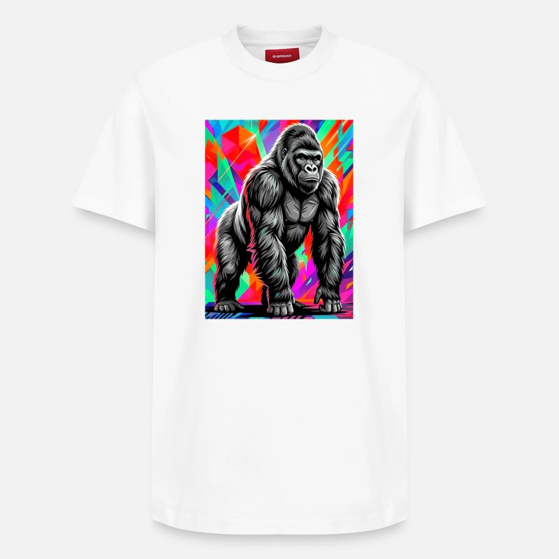 gorille - T-shirt unisexe décontracté en coton Supima – de SPREAD - blanc