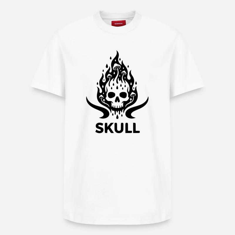 Skull - T-shirt unisexe décontracté en coton Supima – de SPREAD - blanc