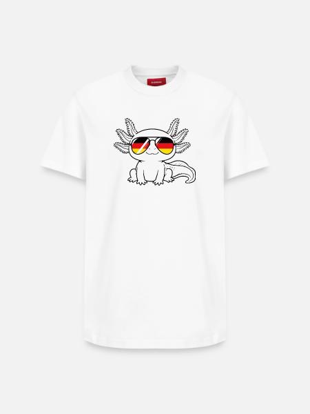 German flag Axolotl German Germany - Relaxed Unisex Supima Cotton T-Shirt – by SPREAD - white