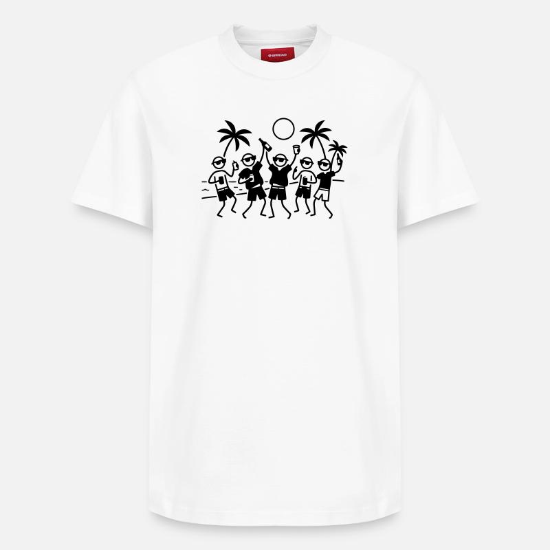Party Group Beach - T-shirt unisexe décontracté en coton Supima – de SPREAD - blanc