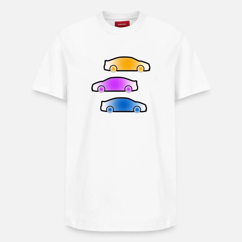 Automobiles - T-shirt unisexe décontracté en coton Supima – de SPREAD - blanc