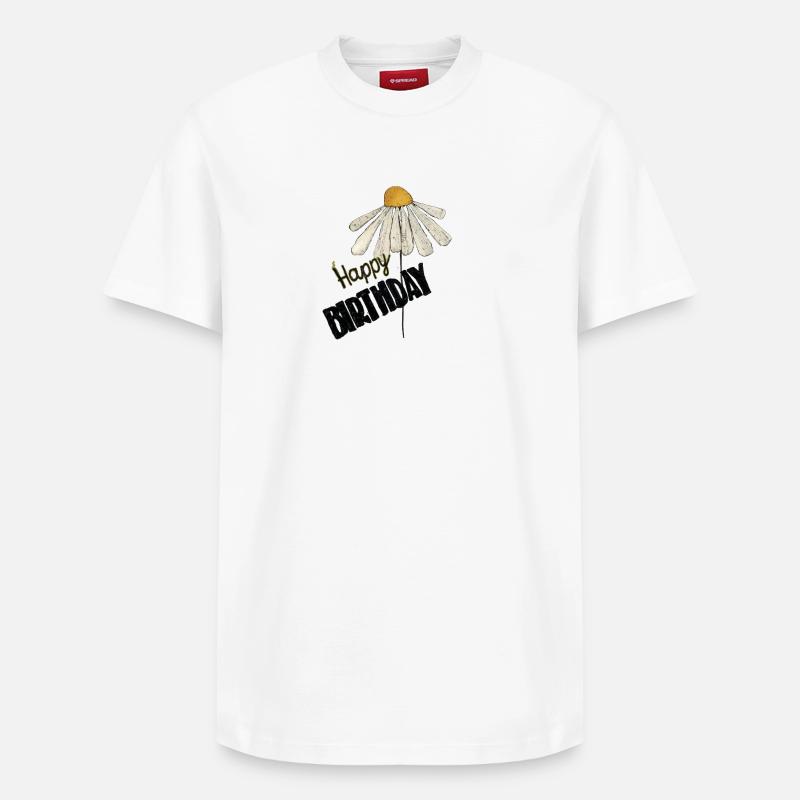Anniversaire - T-shirt unisexe décontracté en coton Supima – de SPREAD - blanc