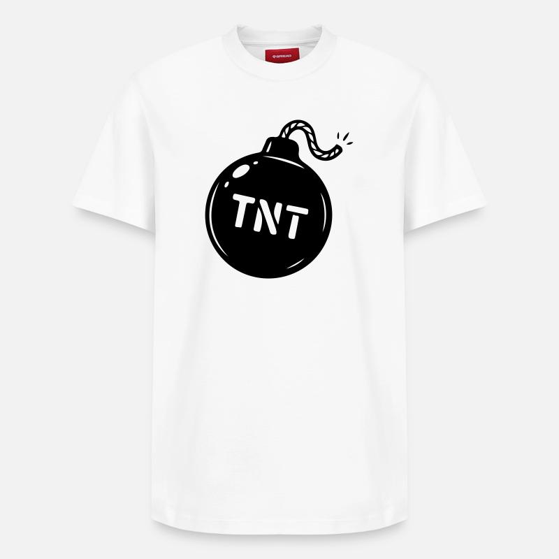 Bomb TNT Symbol - Relaxed Unisex Supima Cotton T-Shirt – by SPREAD - white