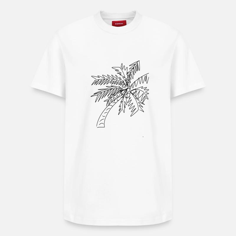 Palmier Cocotier  - T-shirt unisexe décontracté en coton Supima – de SPREAD - blanc