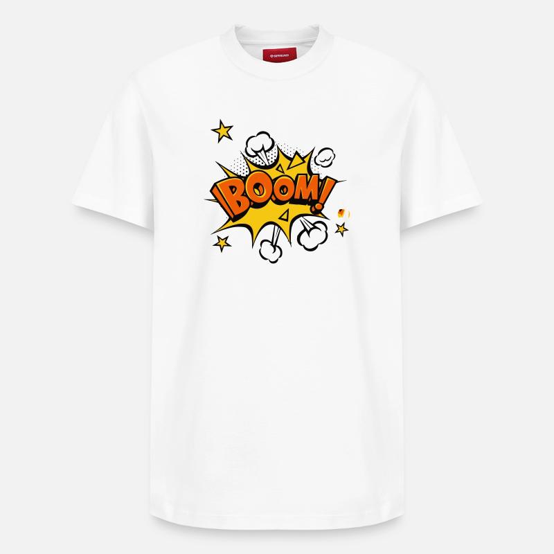 Boom Comic Explosion - Relaxed Unisex Supima Cotton T-Shirt – von SPREAD - Weiß