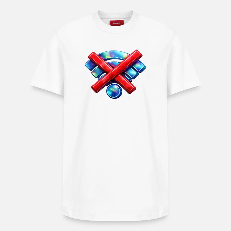 Pas de WIFI - T-shirt unisexe décontracté en coton Supima – de SPREAD - blanc