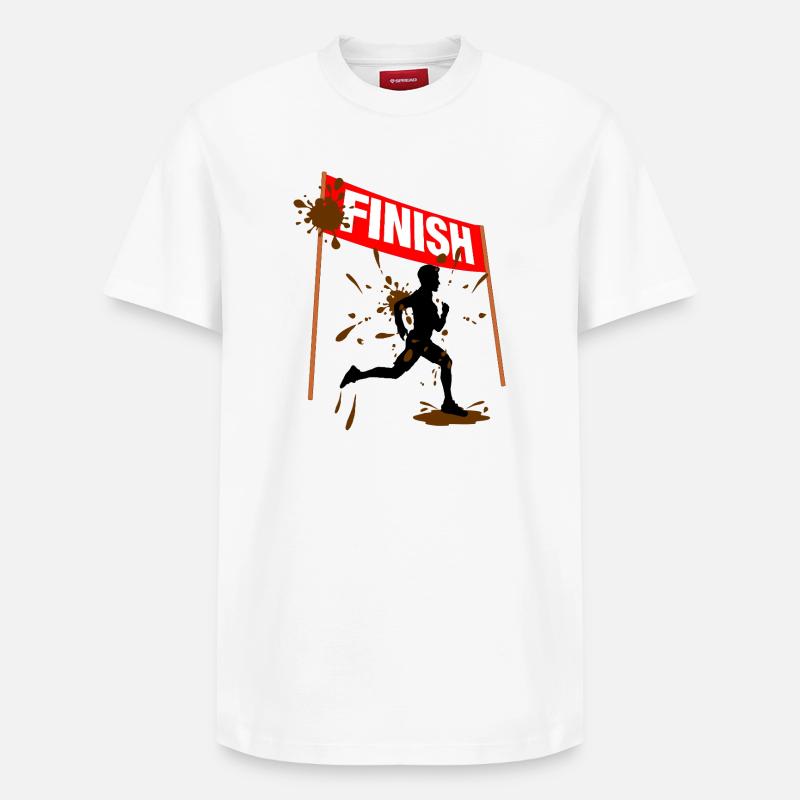 Finisher Course de Boue Hommes - T-shirt unisexe décontracté en coton Supima – de SPREAD - blanc