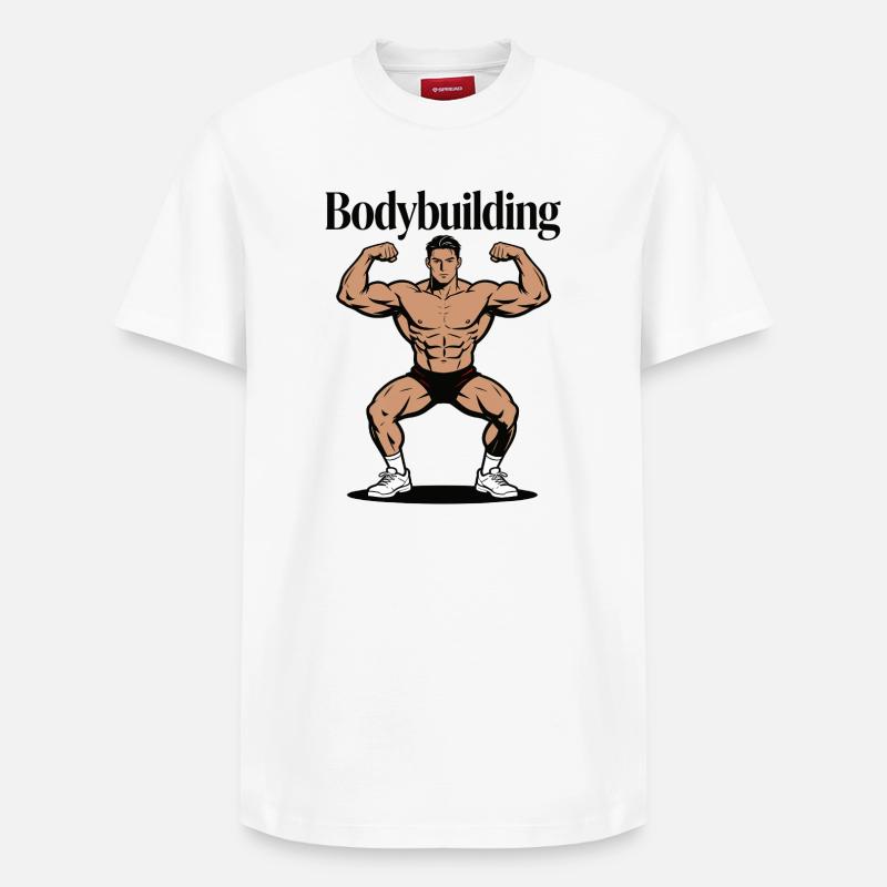 Bodybuilder de culturisme - T-shirt unisexe décontracté en coton Supima – de SPREAD - blanc