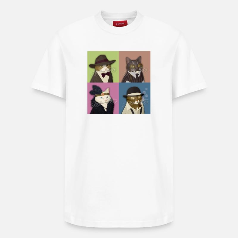 Dapper Cats Quartet - T-shirt unisexe décontracté en coton Supima – de SPREAD - blanc
