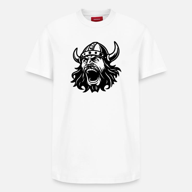 Tête noire viking - T-shirt unisexe décontracté en coton Supima – de SPREAD - blanc