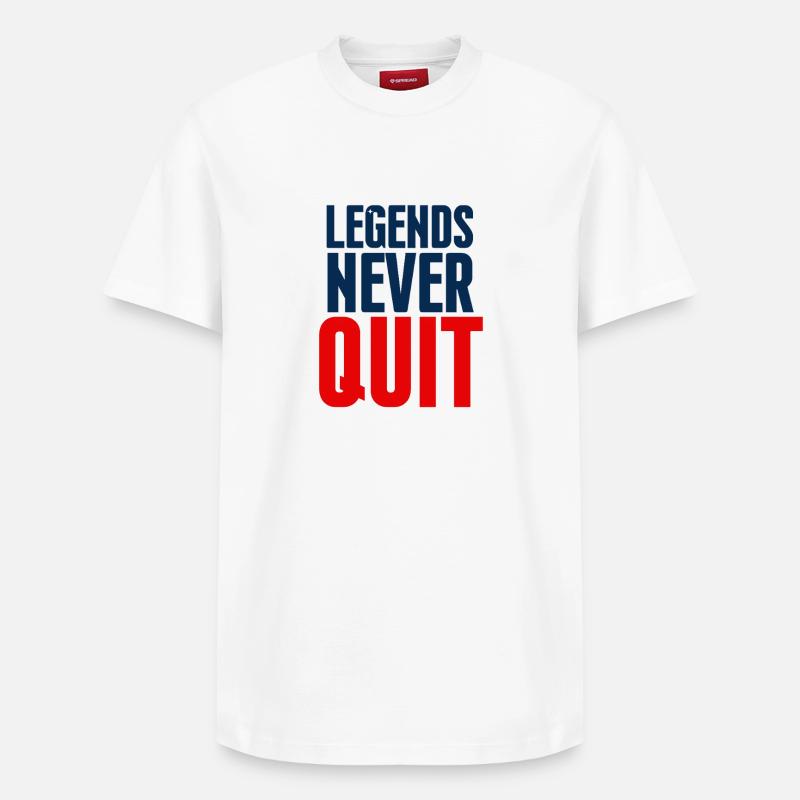 Legends Never Quit Bold - T-shirt unisexe décontracté en coton Supima – de SPREAD - blanc