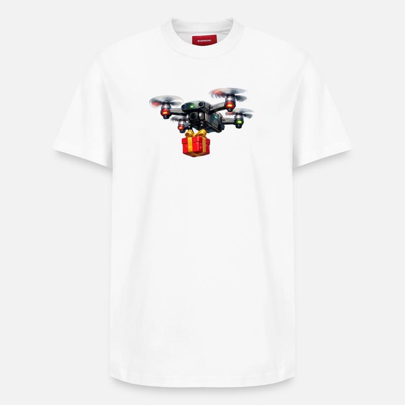 Drone avec don - T-shirt unisexe décontracté en coton Supima – de SPREAD - blanc
