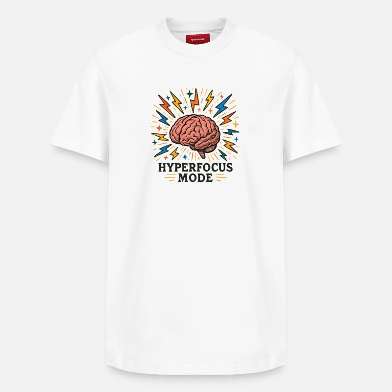 Hyperfocalisation du cerveau - T-shirt unisexe décontracté en coton Supima – de SPREAD - blanc