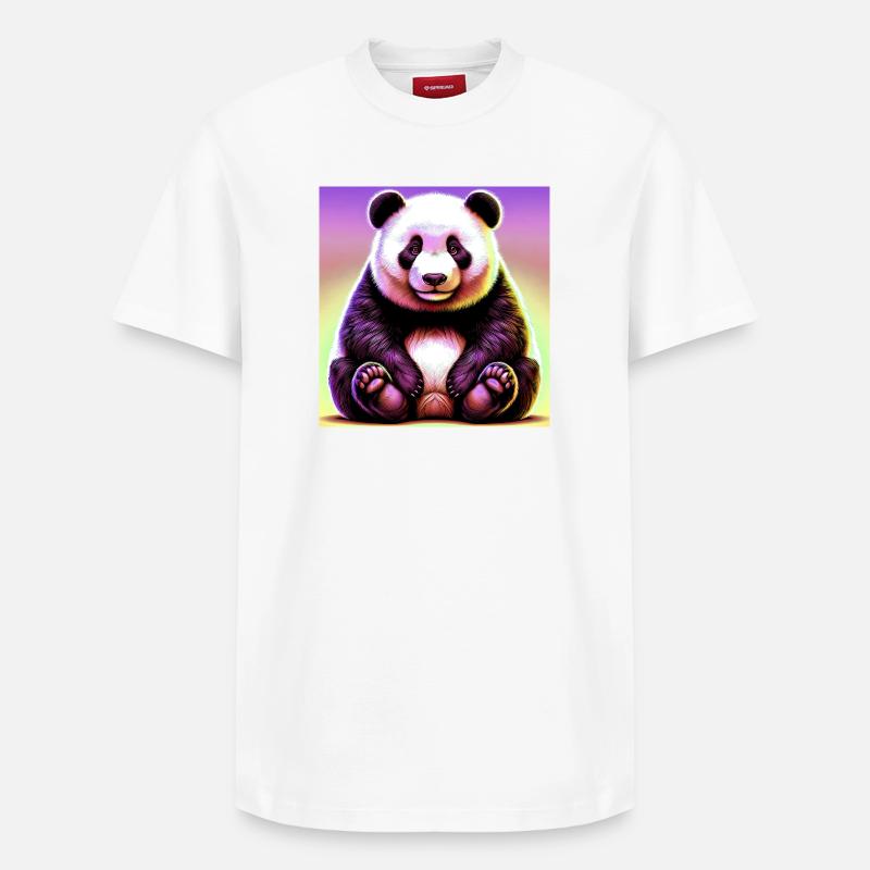 panda - T-shirt unisexe décontracté en coton Supima – de SPREAD - blanc