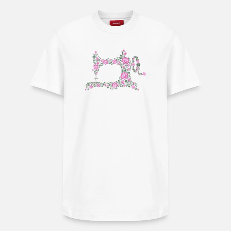 machine à coudre - T-shirt unisexe décontracté en coton Supima – de SPREAD - blanc