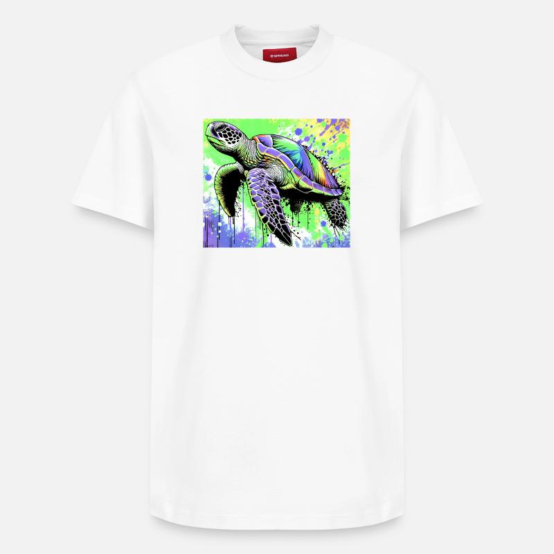 turtle - Relaxed Unisex Supima Cotton T-Shirt – by SPREAD - white
