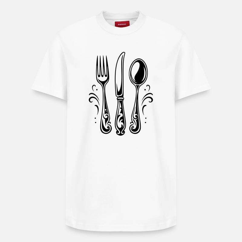 couverts de table - T-shirt unisexe décontracté en coton Supima – de SPREAD - blanc